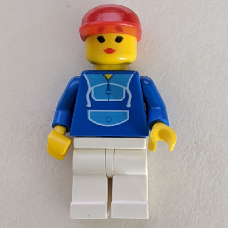 LEGO Woman - Blue Jogging Suite, White Legs (fig-004907)