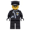 Policeman with Jacket with Zipper and Sunglasses