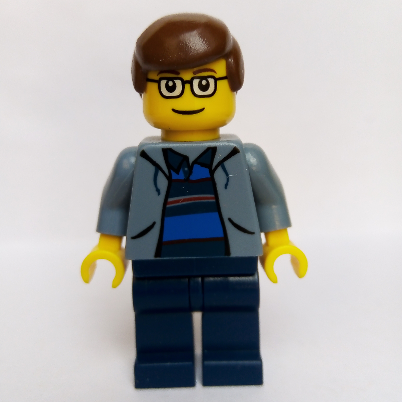 LEGO Peter Parker in Sand Blue Jacket with Blue and Dark Blue Striped Shirt (fig-004925)