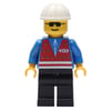 Train Worker - Red Vest, Black Legs, White Helmet, Sunglasses