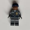 Security Guard Dark Bluish Gray Shirt with Badge, Dark Blue Cap, Orange Sunglasses