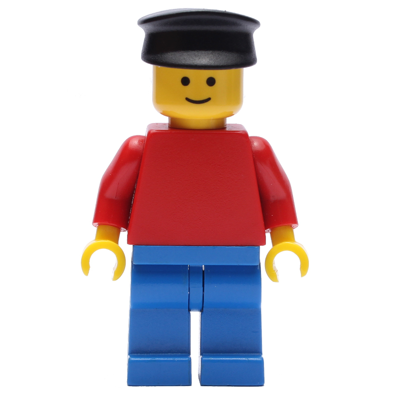 LEGO Man - Red Torso, Blue Legs, Black Hat (fig-004965)
