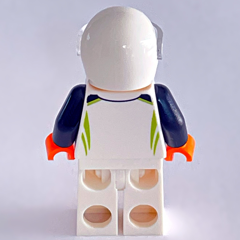 LEGO Race Driver, White Racing Suit and Helmet with Visor (fig-004969)