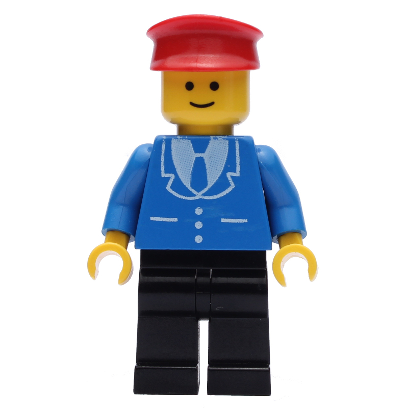 LEGO Man - Blue Jacket, Black Legs, Red Hat (fig-004970)