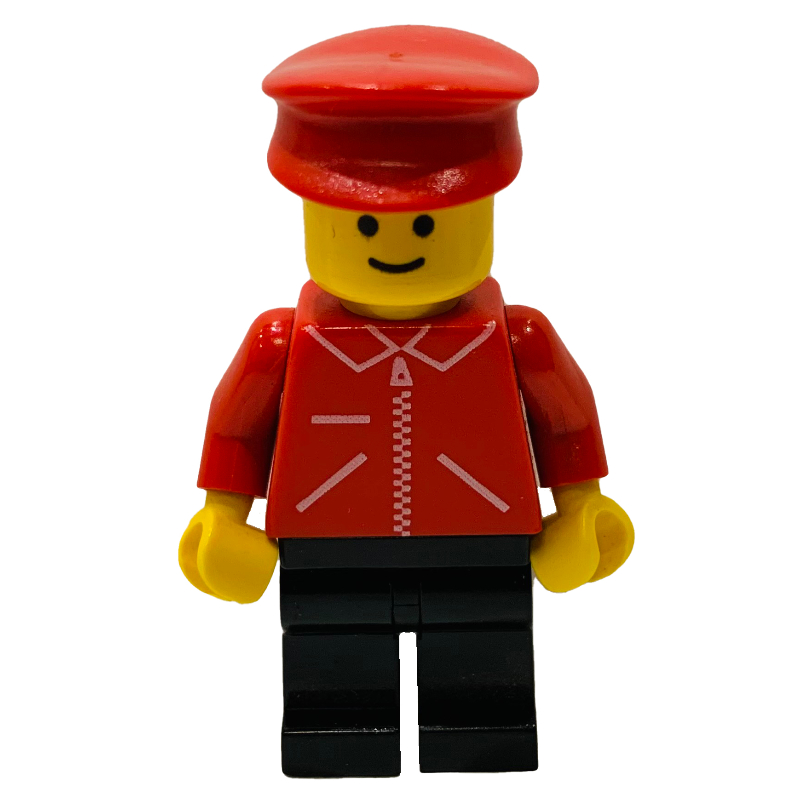 LEGO Man - Red Jacket, Black Legs. Red Hat (fig-004972)