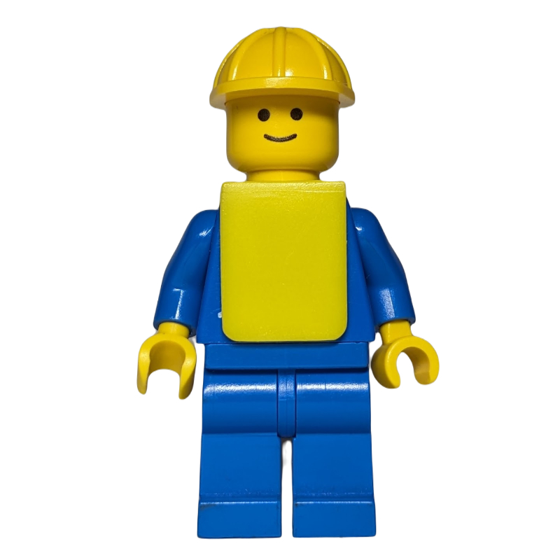 LEGO Man - Blue Torso, Blue Legs, Yellow Helmet, Yellow Vest (fig-004973)