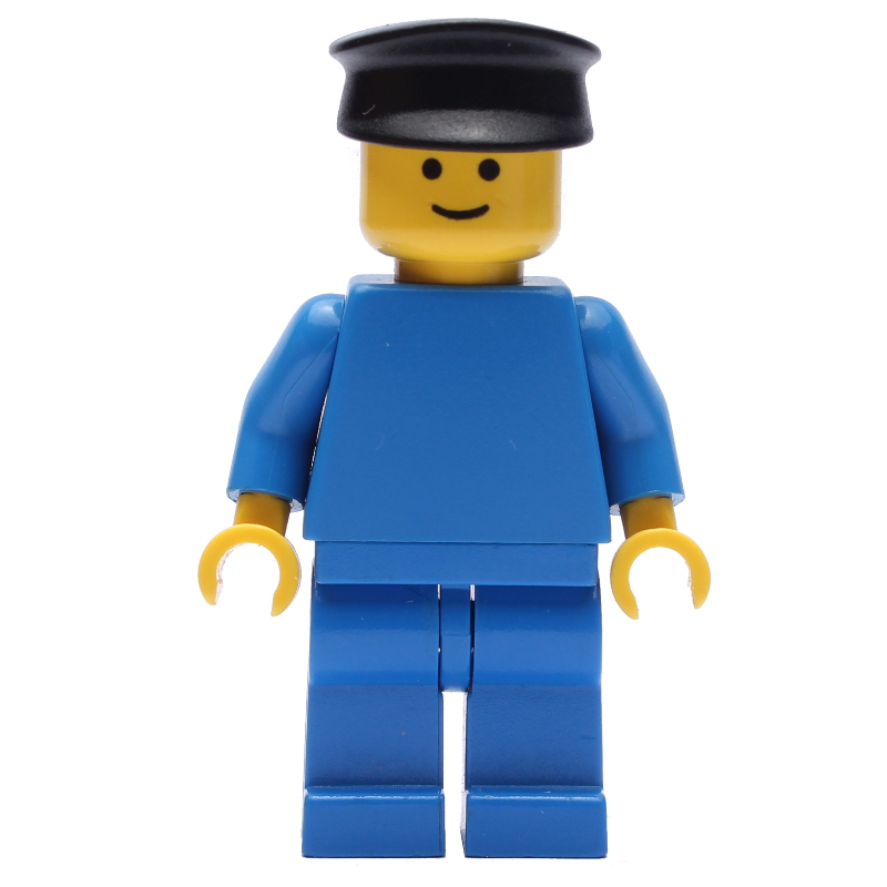 LEGO Man - Blue Torso, Blue Legs, Black hat (fig-004975)