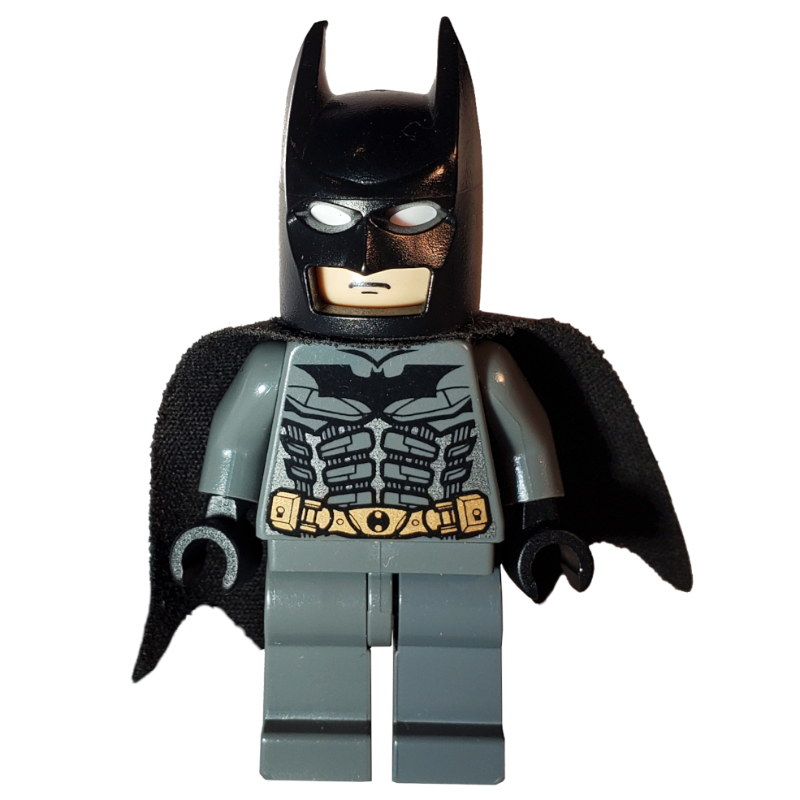 LEGO Batman, Dark Bluish Gray Suit, Black Cape and Cowl, Light Nougat Head, Dark Bluish Gray Hips (fig-004986)