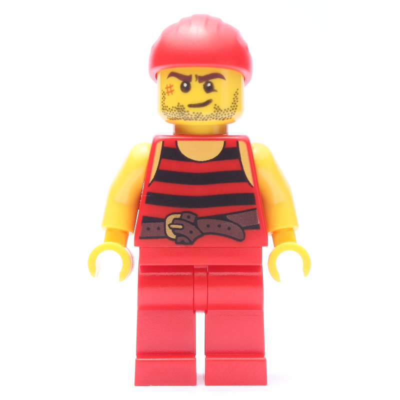 LEGO Pirate - Red Stripes, Red Legs, Red Bandana (fig-005088)
