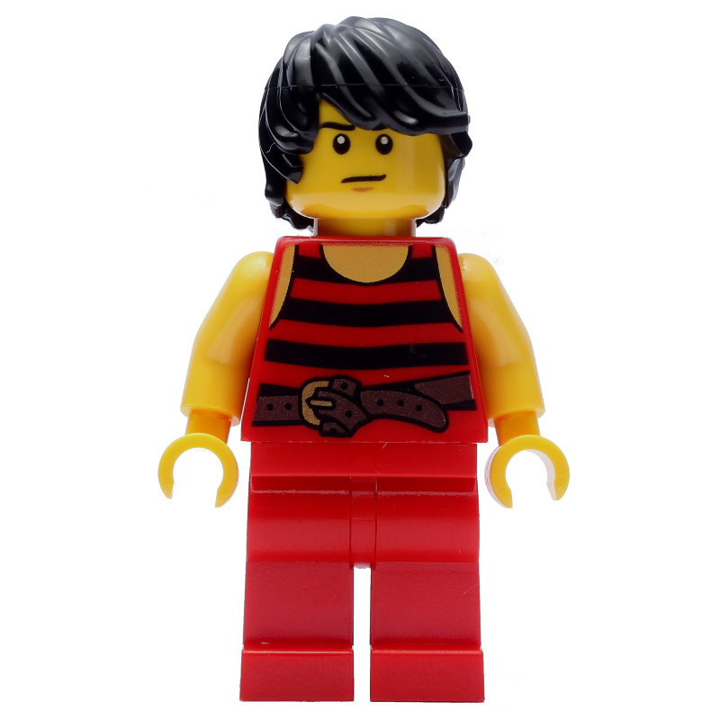 LEGO Pirate - Red Stripes, Red Legs, Brown Crow's Feet (fig-005090)