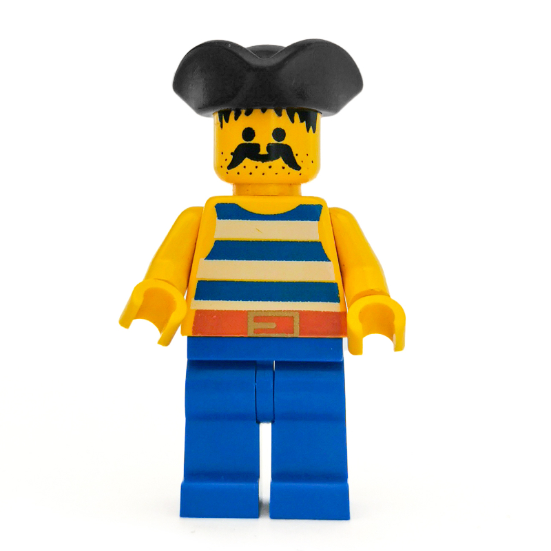 LEGO Pirate - Blue Stripes, Blue Legs, Black Tricorne (fig-005096)