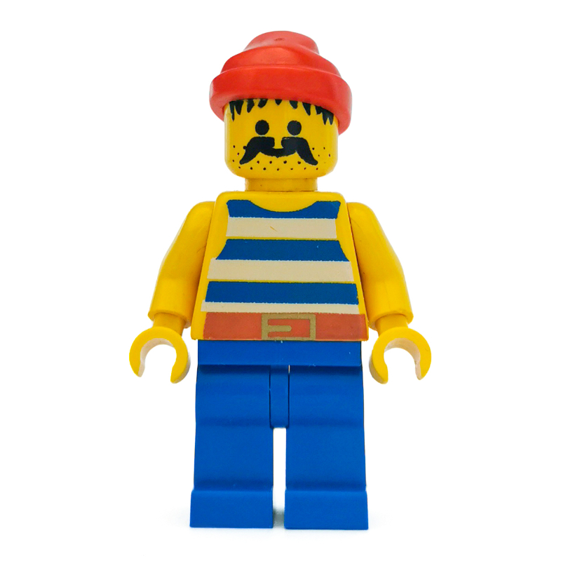 LEGO Pirate - Blue Stripes, Blue Legs, Red Bandana, Head Solid Stud (fig-005098)