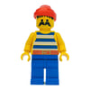 Pirate - Blue Stripes, Blue Legs, Red Bandana, Head Solid Stud