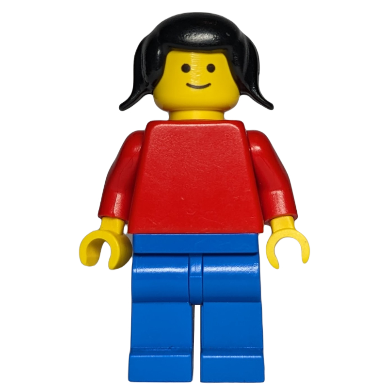 LEGO Woman - Red Torso, Blue Legs, Black Tails (fig-005101)