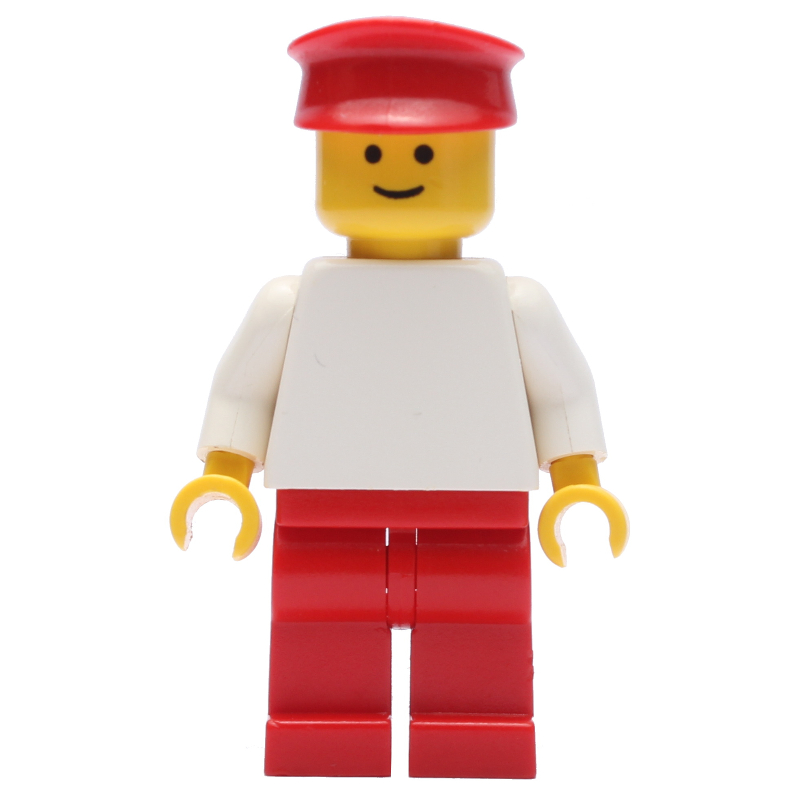 LEGO Man - White Torso, Red Legs, Red Hat (fig-005102)