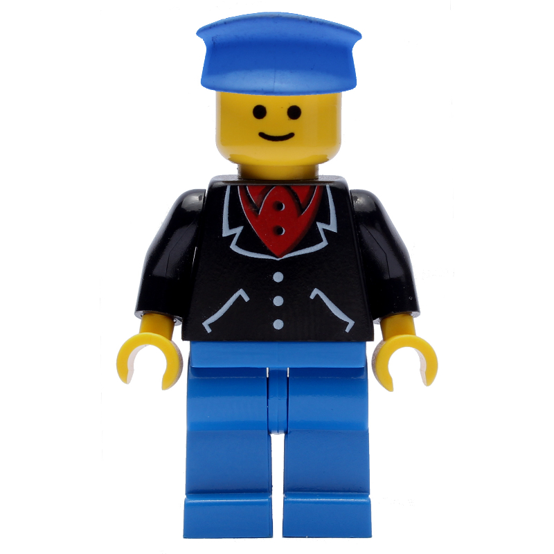 LEGO Man - Black Jacket, Blue Legs, Blue Hat (fig-005106)