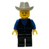 Man - Black Jacket, Black Legs, Light Gray Cowboy Hat