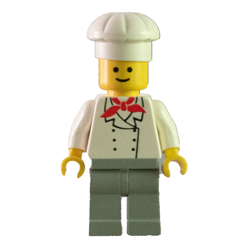 LEGO Chef - White Torso, Light Gray Legs (3626b Head) (fig-005110)