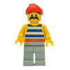 Pirate - Blue Stripes, Light Gray Legs, Red Bandana, 3626a