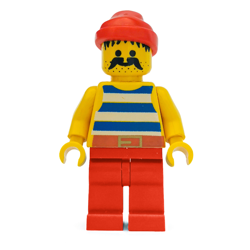 LEGO Pirate - Blue Stripes, Red Legs, Red Bandana (fig-005116)