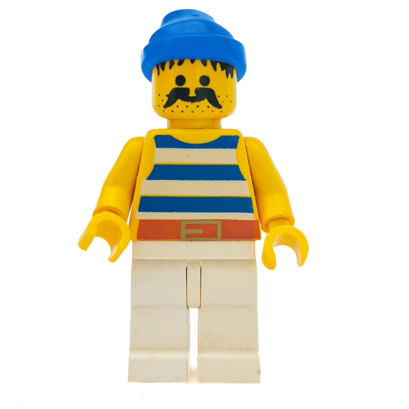 LEGO Pirate - Blue Stripes, White Legs, Blue Bandana (fig-005118)