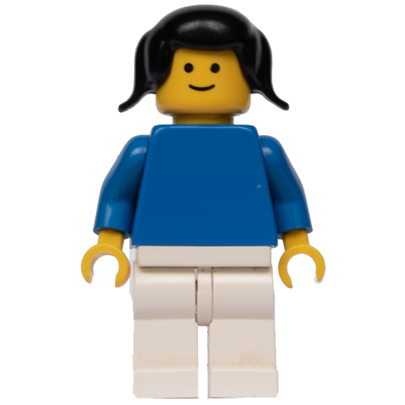 LEGO Woman - Blue Torso, White Legs, Black tails (fig-005119)
