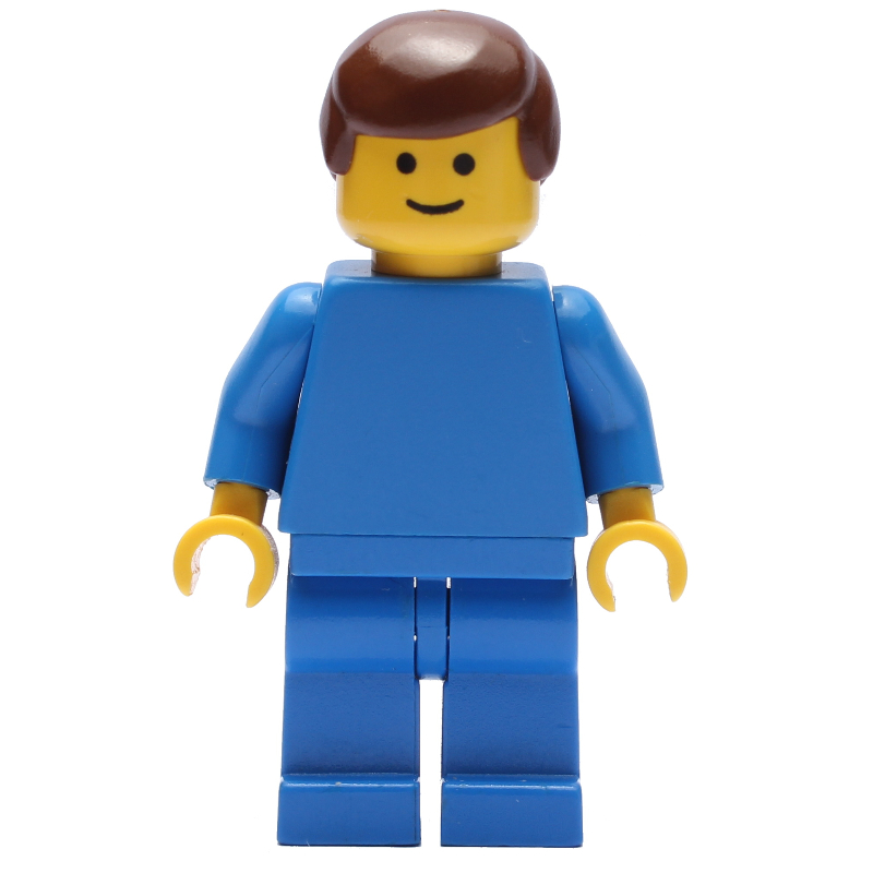 LEGO Man - Blue Torso, Blue Legs, Brown Hair (fig-005121)