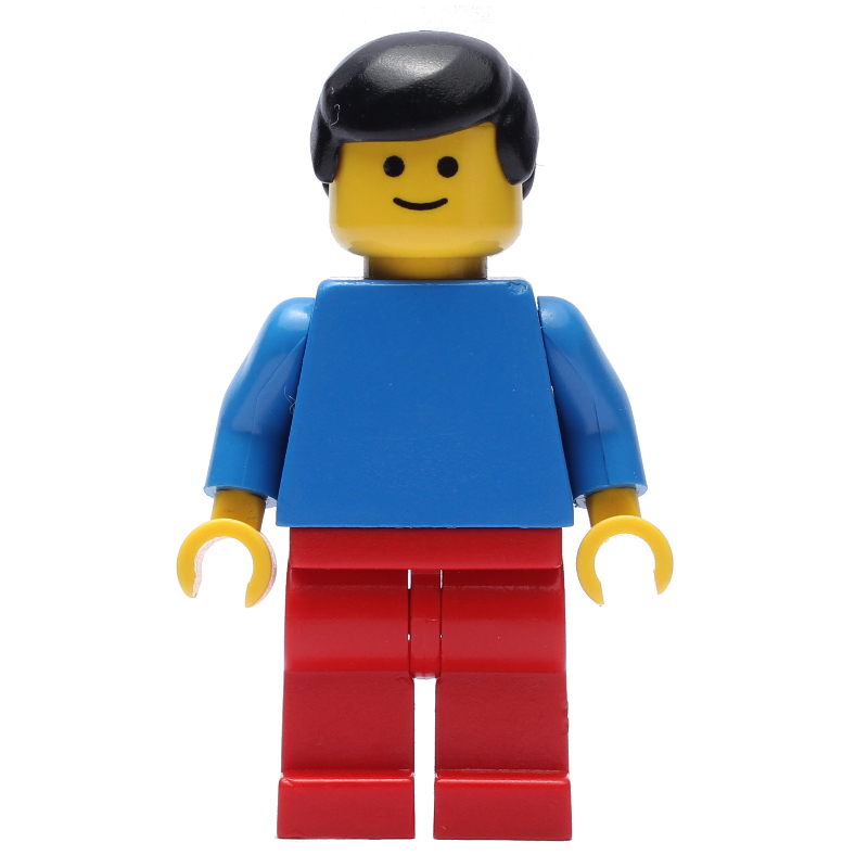 LEGO Man - Blue Torso, Red Legs, Black Hair (fig-005122)