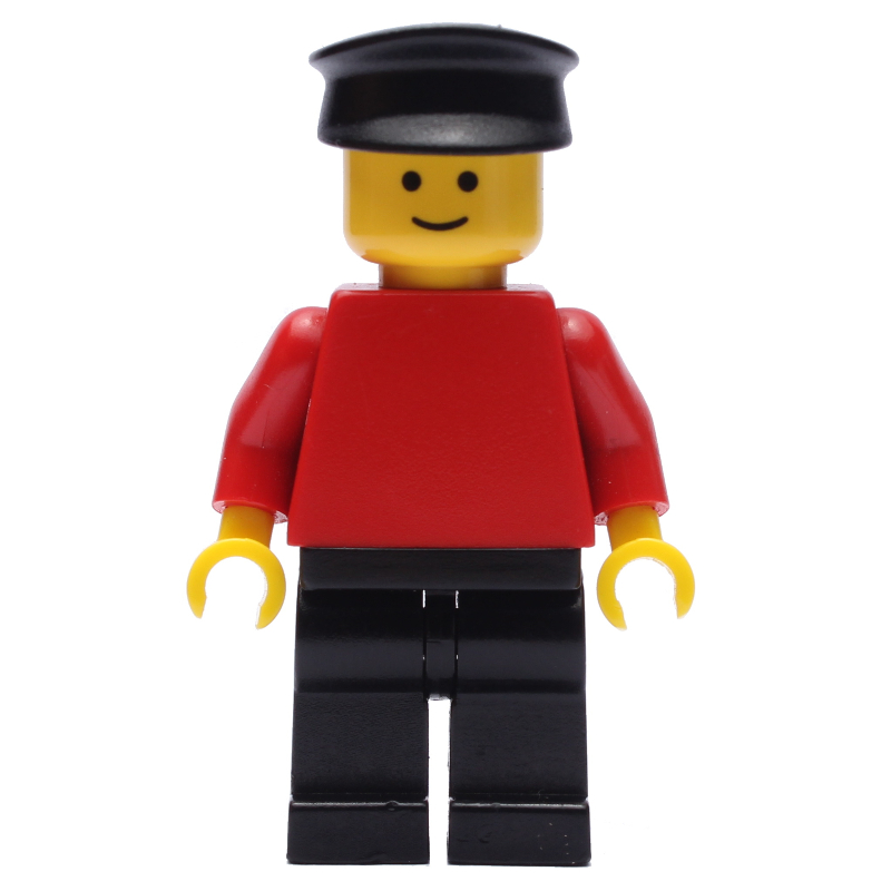 LEGO Man - Red Torso, Black Legs, Black Hat (fig-005123)