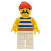 Pirate - Blue Stripes, White Legs, Red Bandana, Gold Belt Buckle, 3626b