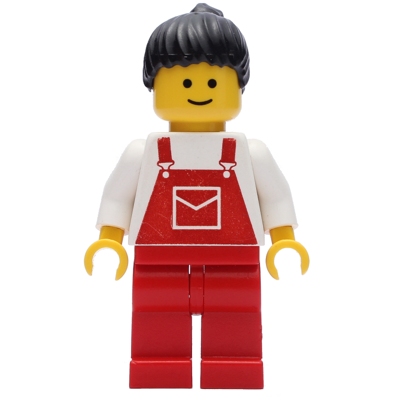 LEGO Woman - White Torso, Red Overall (fig-005147)