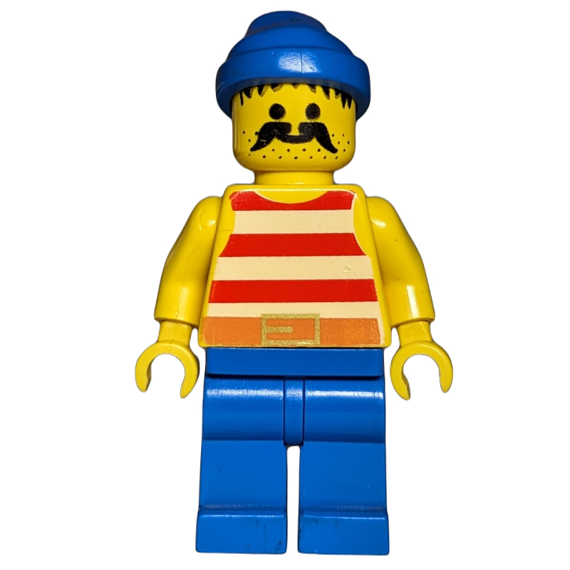 LEGO Pirate - Red Stripes, Blue Legs, Blue Bandana (fig-005149)