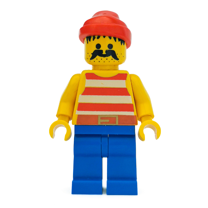 LEGO Pirate - Red Stripes, Blue Legs, Red Bandana, 3626b (fig-005150)