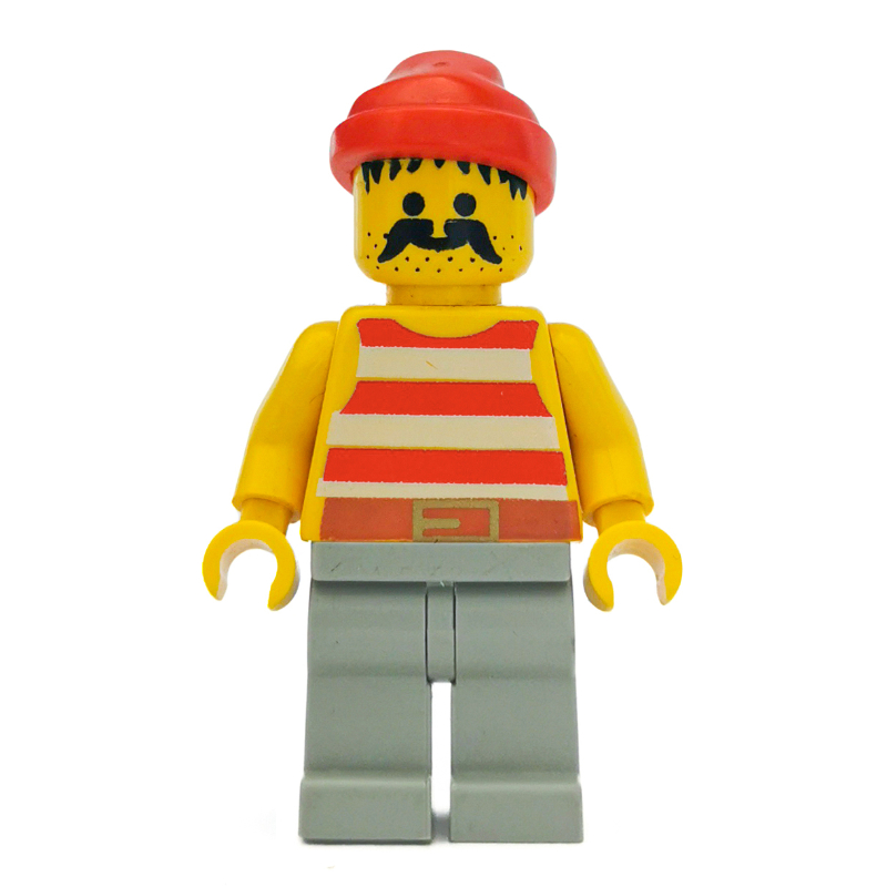 LEGO Pirate - Red Stripes, Light Gray Legs, Red Bandana (fig-005153)
