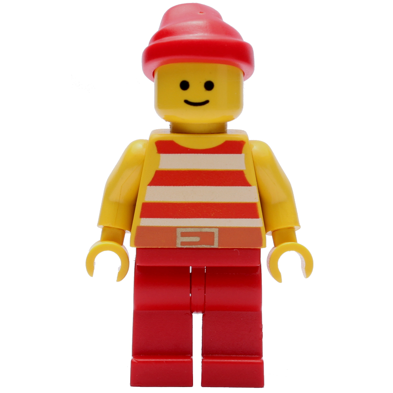 LEGO Pirate - Red Stripes, Red Legs, Red Bandana (fig-005154)