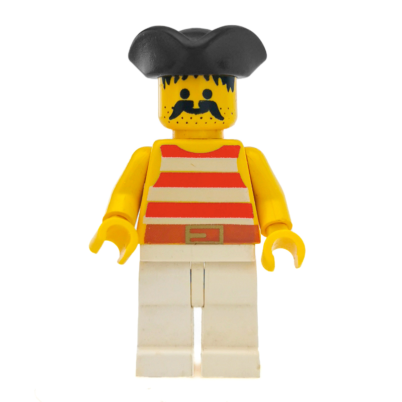 LEGO Pirate - Red Stripes, White Legs, Black Tricorne (fig-005155)