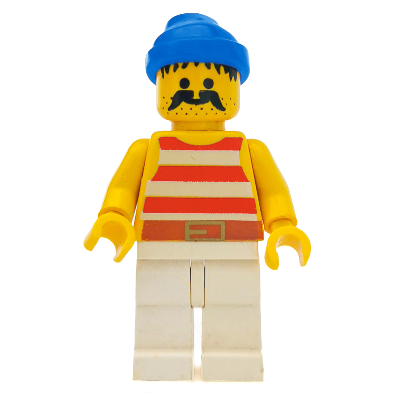 LEGO Pirate - Red Stripes, White Legs, Blue Bandana (fig-005156)