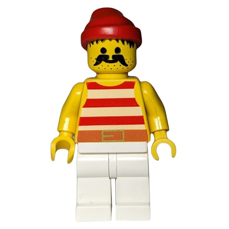 LEGO Pirate - Red Stripes, White Legs, Red Bandana, 3626b (fig-005157)
