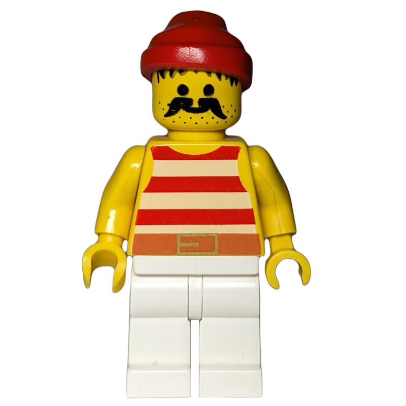 LEGO Pirate - Red Stripes, White Legs, Red Bandana, 3626a (fig-005158)