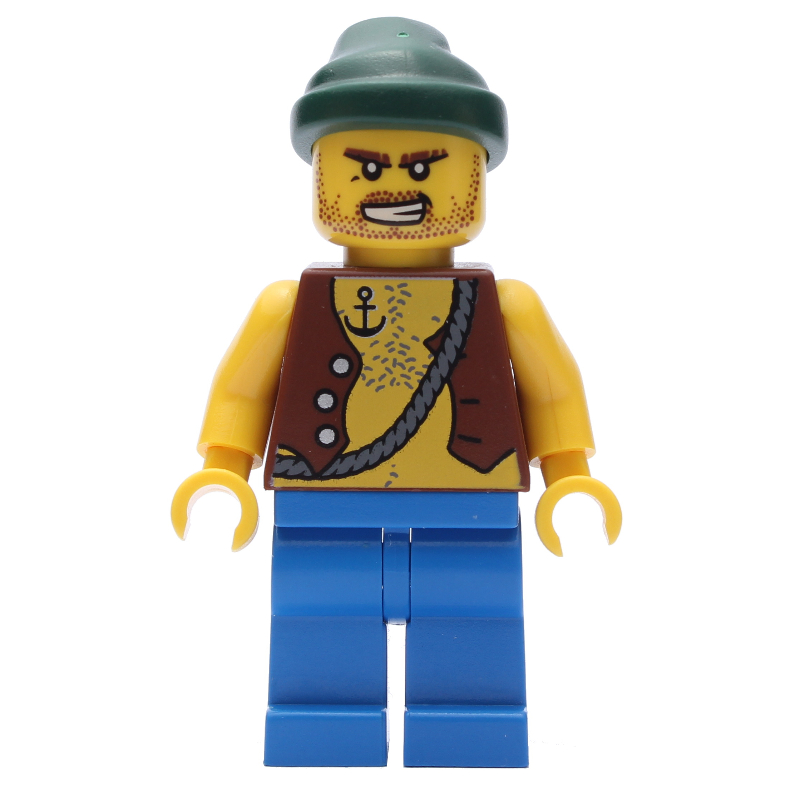 LEGO Pirate - Anchor Tattoo, Blue Legs, Dark Green Bandana (fig-005208)
