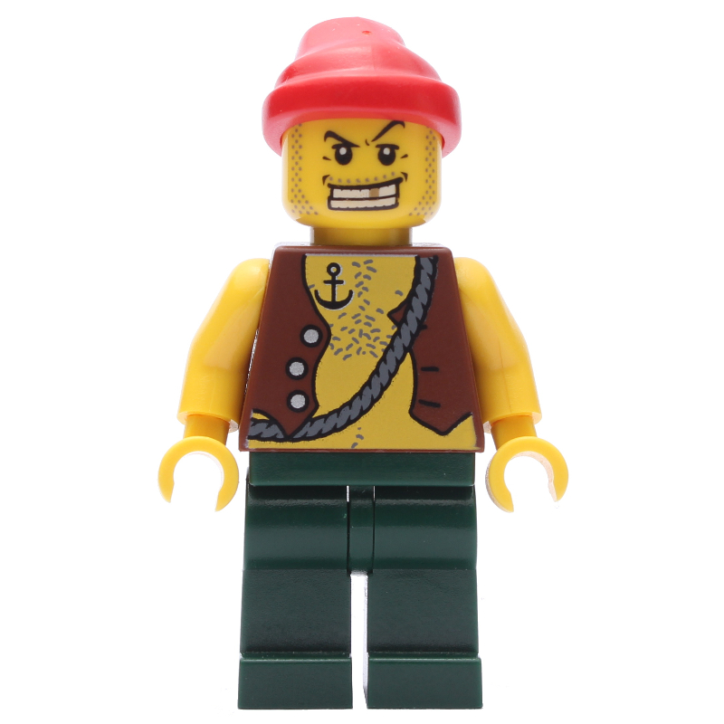 LEGO Pirate - Anchor Tattoo, Dark Green Legs, Red Bandana (fig-005209)