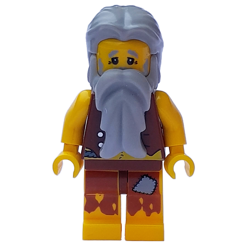 LEGO Pirate - Anchor Tattoo, Castaway, Light Bluish Gray Hair (fig-005212)