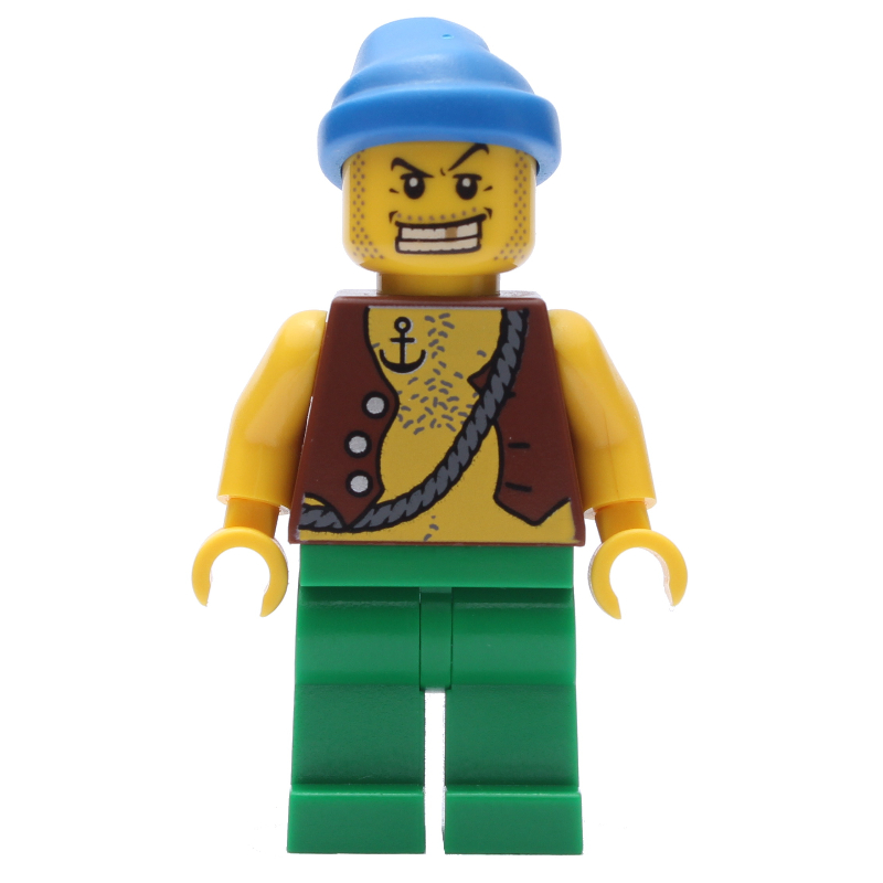 LEGO Pirate - Anchor Tattoo, Green Legs, Blue Bandana (fig-005213)