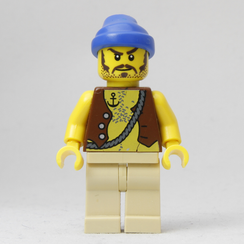 LEGO Pirate - Anchor Tattoo, Tan Legs, Blue Bandana (fig-005215)