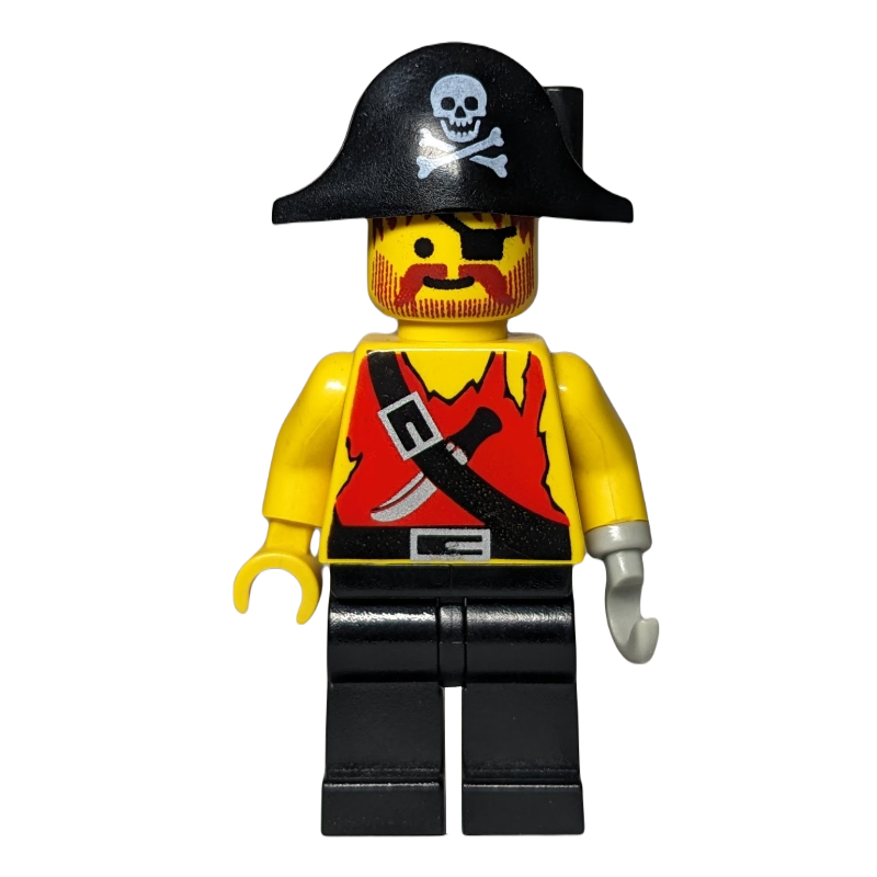 LEGO Pirate - Shirt with Knife, Black Legs, Black Bicorne (fig-005218)