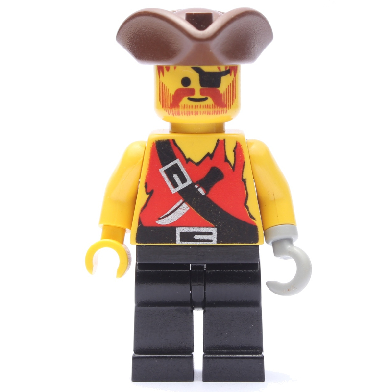 LEGO Pirate - Shirt with Knife, Black Legs, Brown Tricorne (fig-005219)