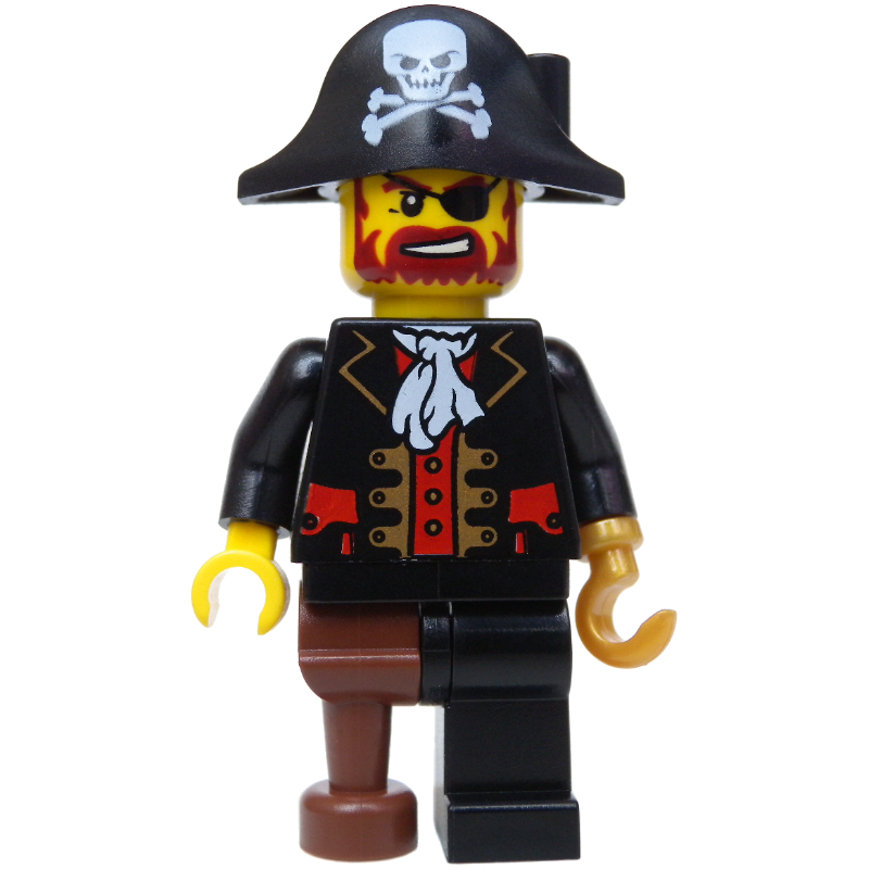 LEGO Pirate - Captain, Pearl Gold Hook, Bicorne with Skull (fig-005229)