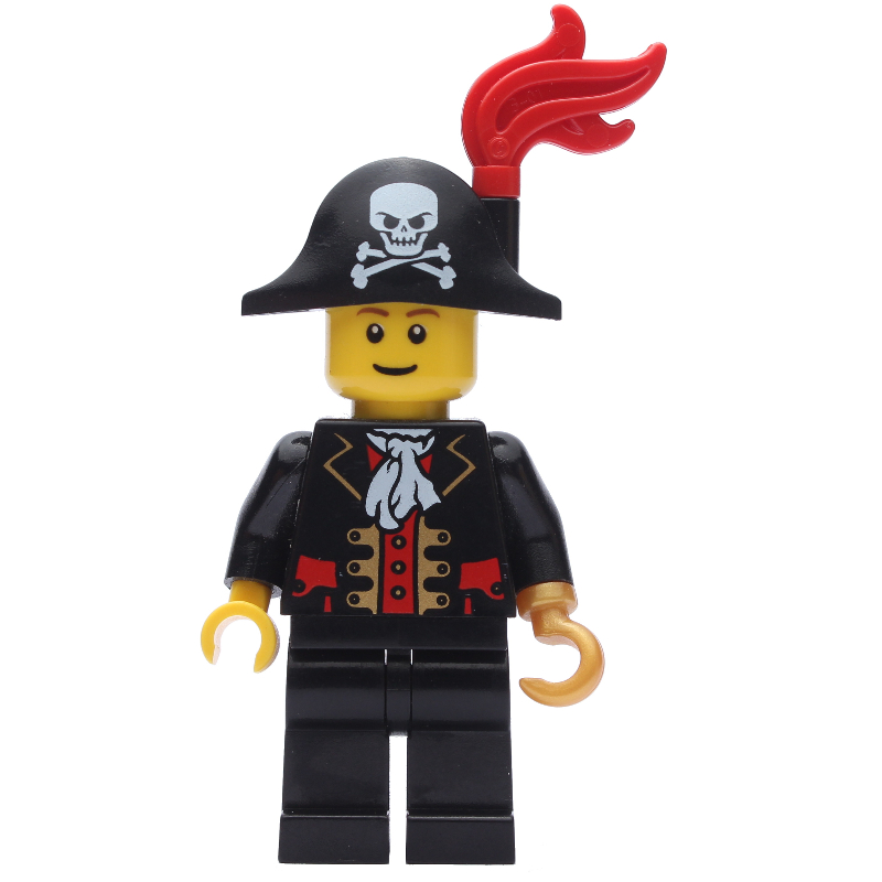 LEGO Pirate - Captain, Black Legs, Plume, Reddish Brown Eyebrows (fig-005245)