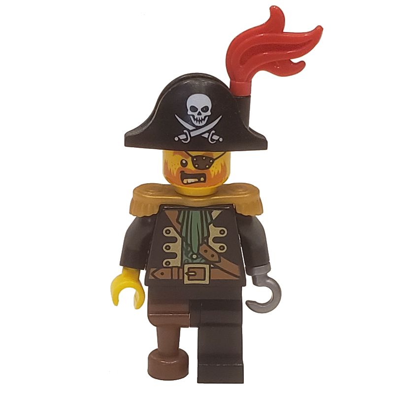 LEGO Pirate - Captain, Flat Silver Hook, Red Plume (fig-005257)