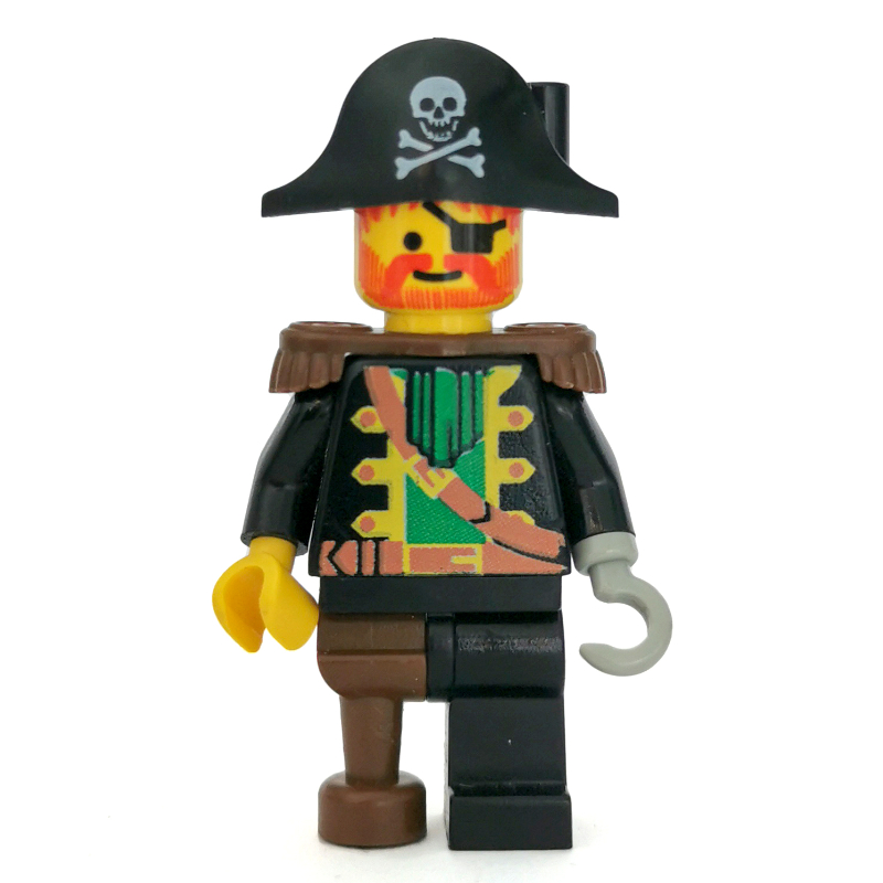 LEGO Pirate - Captain, Light Gray Hook, Bicorne with Skull, 3626b (fig-005262)